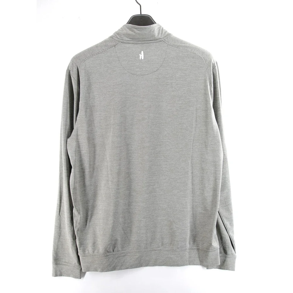 Johnnie O Sully Pullover Jacket 1/4 Zip Light Grey Stripes Performance Golf